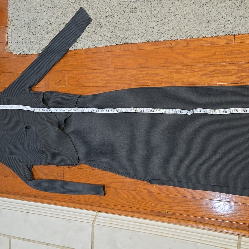 Astr Charcoal Long Sleeve Ribbed Knit Dress Size XL Like NWOT - Picture 7 of 10
